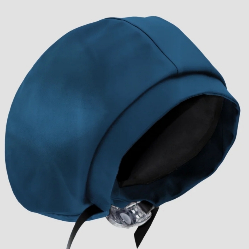 Hairbrella BLUE Swim Cap Satin Lined Metallic Blue